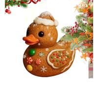 Duck Figurine | Gingerbread Christmas Ducks Figures | Holiday Tree Candy Cane Texture Cute Animal Desktop Decor for Workplace Party Counter Kids Room Fireplace Bedside