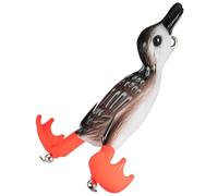 Duck Fishing Lure for Saltwater and Freshwater, Soft Fish Catching Baits with Hooks 3D Topwater Baits Bass Fishing Lure Splashing Feet, Baits for Bass Snakehead Pike