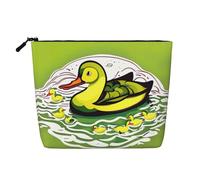 Duck Flock Game Single-Layer Linen-Look Makeup Pouch with Zipper Ensuring for Your Daily or Travel Needs