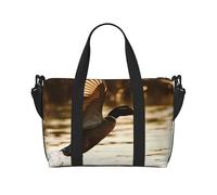 Duck Fly Upon River Water-Resistant Crossbody Travel Bag, Large Carry-On with Adjustable Strap, Multi-Compartment Weekender for Gym, Travel, Outdoor