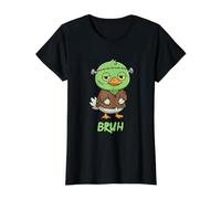 Duck Frankenstein Bruh Halloween Value Graphic T-Shirt, Women, Black, L