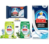 DUCK FRESH BRUSH - Toilet Bowl Cleaner - Disposable Toilet Brush - 12 Flushable Toilet Duck Fresh Brush Refills Set- Disinfecting Toilet Cleaner with Fragnance - Top Toilet Cleaning Tips