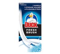 Duck Fresh Brush with Holder, Toilet Bowl Cleaner Starter Kit, 1 Handle + 4 Refills