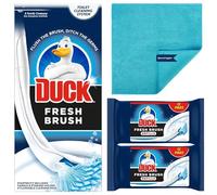 Duck Fresh Brush Toilet Cleaner Starter Kit with Holder and 24 Flushable Cleaning Refill Pads