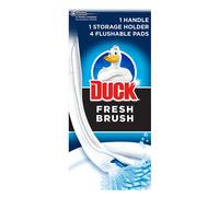 Duck Fresh Brush with Holder Toilet Bowl Cleaner Starter Kit 1 Handle 4 Re