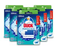 Duck Fresh Discs Blue Toilet Cleaner Refill Twin Pack, Fights Stains That Harbour Germs, Prevents Limescale Build Up, Blue Water Effect, Azure Lagoon,