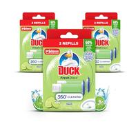 Duck Fresh Discs Toilet Cleaner Refill Twin Pack, Fights Stains That Harbour Germs, Prevents Limescale Build Up, Lime, Pack of 3 (Total of 6 Refill Tubes)