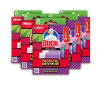 Duck Fresh Discs Toilet Cleaner Refill Twin Pack, Fights Stains That Harbour Germs, Prevents Limescale Build Up, Tropical Adventure, Pack of 5 (Total of 10 Refill Tubes)