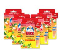 Duck Fresh Discs Toilet Cleaner Refill Twin Pack, Prevents Limescale Build Up, Fights Stains That Harbour Germs, Tropical Summer Fragrance, Pack of 5 (Total of 10 x Refill Tubes)