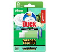 Duck Fresh Discs Toilet Cleaner Refill Twin Pack, Fights Stains That Harbour Germs, Prevents Limescale Build Up, Garden Escape, Pack of 1 (Total of 2 Refill Tubes)