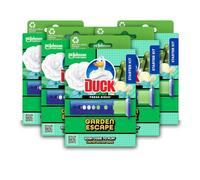 Duck Fresh Discs Toilet Cleaner Starter Kit, Fights Stains That Harbour Germs, Prevents Limescale Build Up, Garden Escape, Pack of 5 (Each Kit contains 1 Holder + 1 Refill Tube)