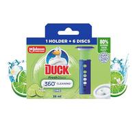 Duck Fresh Discs Toilet Cleaner Starter Kit, Fights Stains That Harbour Germs, Prevents Limescale Build Up, Lime, Pack of 5 (Each Kit contains 1 Holder + 1 Refill Tube)