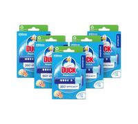 Duck Fresh Discs Toilet Cleaner Starter Kit, Fights Stains That Harbour Germs, Prevents Limescale Build Up, Marine, Pack of 5 (Each Kit contains 1 Holder + 1 Refill Tube)