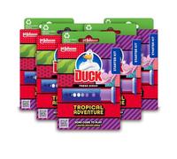 Duck Fresh Discs Toilet Cleaner Starter Kit, Fights Stains That Harbour Germs, Prevents Limescale Build Up, Tropical Adventure, Pack of 5 (Each Kit contains 1 Holder + 1 Refill Tube)