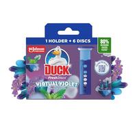 Duck Fresh Discs Toilet Cleaner Starter Kit, Fights Stains That Harbour Germs, Prevents Limescale Build Up, Virtual Violet, Pack of 5 (Each Kit contains 1 Holder + 1 Refill Tube)