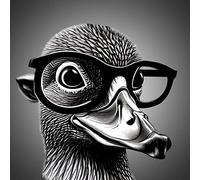 Duck Funny Black and White Art Blank Card (Spexy Beasts) - Greeting Gift Idea Special Occasion Inside With Envelope Premium Unique Design Animal Cute Illustrated Wildlife Humour