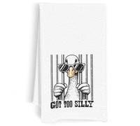 Duck Funny Kitchen Towels, Got Too Silly Duck Hand Towels Gooses Kitchen Dish Towel Microfiber, Tea Towels Funny Gooses Towel Decorative for Bathroom Ducks House Warming Gifts for Women Men 16x24
