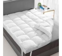 Duck & Goose Co Plush Durable Premium Hotel Quality Mattress Topper, Hypoallergenic Down Alternative Fiber with 10-Year Warranty Full Size, 2" H