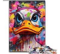 Duck Graffiti 1000 Piece Jigsaw Puzzle Challenging Puzzles Brain Teaser Game for Teenagers, Perfect 26x38cm