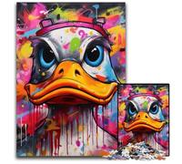 Duck Graffiti 1000 Piece Jigsaw Puzzle Impossible Jigsaw Puzzles for Adults Ideal for Teenagers & Collectors, Travel Gift, Family Activity 26X38CM/10.23x14.96inch