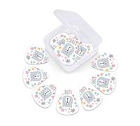 Duck Guitar Picks Picks 12 Pack with Thin Box,Funny Cartoon Illustration of Two Ducks in a Pond Composition,Special Guitar Plectrums Gift Set for Guitarist,Mustard Umber and Pale Blue