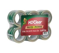 Duck HD Clear Packing Tape - 6 Extra Wide Rolls, 328 Yards - Heavy Duty Packaging Tape for Shipping, Mailing, Moving & Storage - Clear, Strong Packing Tape Refills for Boxes - 3" x 54.6 Yd. (307352)