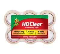 Duck HD Clear Packing Tape | Parcel Tape 6 Rolls 48 mm x 50 m, Heavy Duty Packa