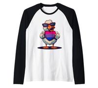 Duck Heart LGBTQ Bisexual Pride Bisexuality Bisexual Flag Raglan Baseball Tee