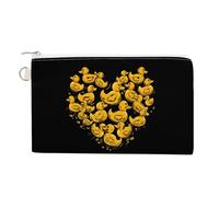 Duck Heart Symbol Love Custom Canvas Coin Purse Change Wallet Bag Small Makeup Bags for Men Women 7.5 X 4.6 Inch