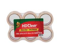 Duck HD Clear Packing Tape | Parcel Tape 6 Rolls 48 mm x 50 m, Heavy Duty Packaging Tape Strong for Moving House, Packing Parcels, Cardboard Boxes & Carton Packaging Tape