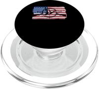 Duck Hunter Duckaholic Waterfowl Hunting USA Flag PopSockets PopGrip for MagSafe