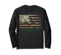 Duck Hunting American Flag Camo Waterfowl Long Sleeve T-Shirt