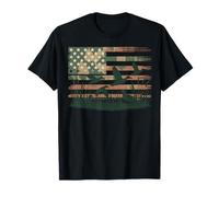 Duck Hunting American Flag Camo Waterfowl T-Shirt
