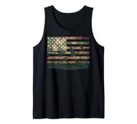 Duck Hunting American Flag Camo Waterfowl Tank Top