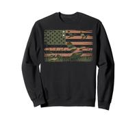 Duck Hunting American Flag Waterfowl Camo Patriot Sweatshirt