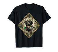 Duck Hunting Black Lab Retriever Waterfowl Camo Southern Men T-Shirt