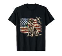 Duck Hunting German Shorthaired Pointer Patriot Flag T-Shirt