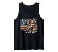 Duck Hunting German Shorthaired Pointer Patriot Flag Tank Top