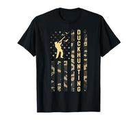 Duck Hunting Hunter American Flag Camo Camouflage Duck T-Shirt