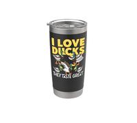 Duck Hunting Hunter Vintage I Love Ducks They Taste Great Stainless Steel Insulated Tumbler