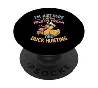 Duck Hunting Ice Cream Lover Funny Sailor Duck PopSockets Adhesive PopGrip