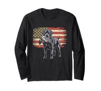 Duck Hunting Labrador American USA Flag Mallard Duck Hunter Long Sleeve T-Shirt