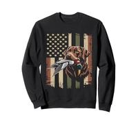 Duck Hunting Labrador American USA Flag Mallard Duck Hunter Sweatshirt