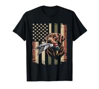 Duck Hunting Labrador American USA Flag Mallard Duck Hunter T-Shirt