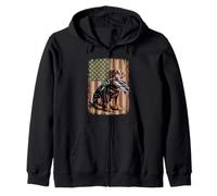 Duck Hunting Labrador American USA Flag Mallard Duck Hunter Zip Hoodie