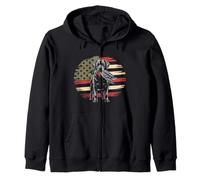 Duck Hunting Labrador American USA Flag Mallard Duck Hunter Zip Hoodie
