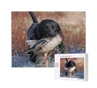 Duck Hunting Labrador Dog Cool Black Puppy Animal,500 Pieces Wooden Jigsaw Family Game Jigsaw Puzzles for Adults Teens Home Decor
