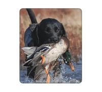 Duck Hunting Labrador Dog Cool Black Puppy Animal Square Mouse Pad Sewn Edge Design 10&12in