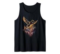 Duck Hunting Mallard Duck American Flag 4th of July USA Tank Top