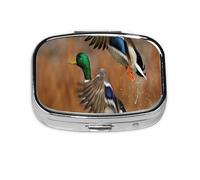 Duck Hunting Mallards Ducks,Meta Pill Box 2 Compartment Medicine Case,Portable Organizer